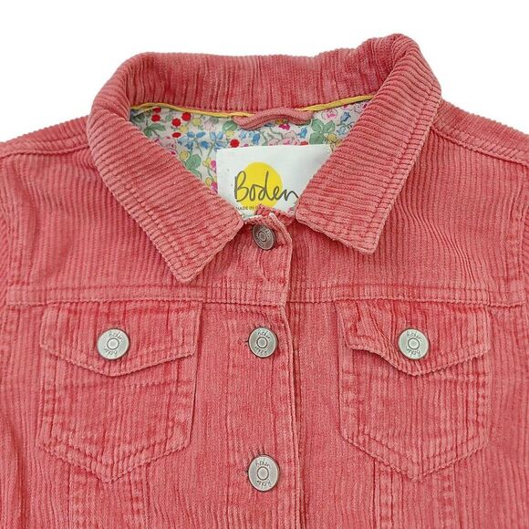 Boden Corduroy Jacket Girls 9-10Y Pink Button Up 100% Cotton Casual - Picture 4 of 13